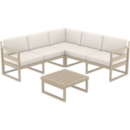 Αγόρασε MYKONOS ΓΩΝΙΑ SET TAUPE ΜΕ ΜΑΞΙΛΑΡΙΑ ΠΟΛ/ΝΙΟΥ (+ΤΡΑΠ.65εκ.) σε μοναδική τιμή στο clickforshop.gr