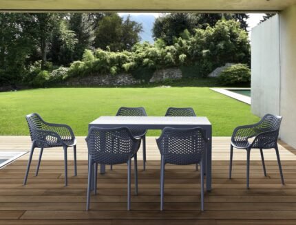 Αγόρασε Σετ Τραπεζαρίας 7τμχ Ares Air XL Dark Grey 140Χ80Χ75εκ. σε μοναδική τιμή στο clickforshop.gr