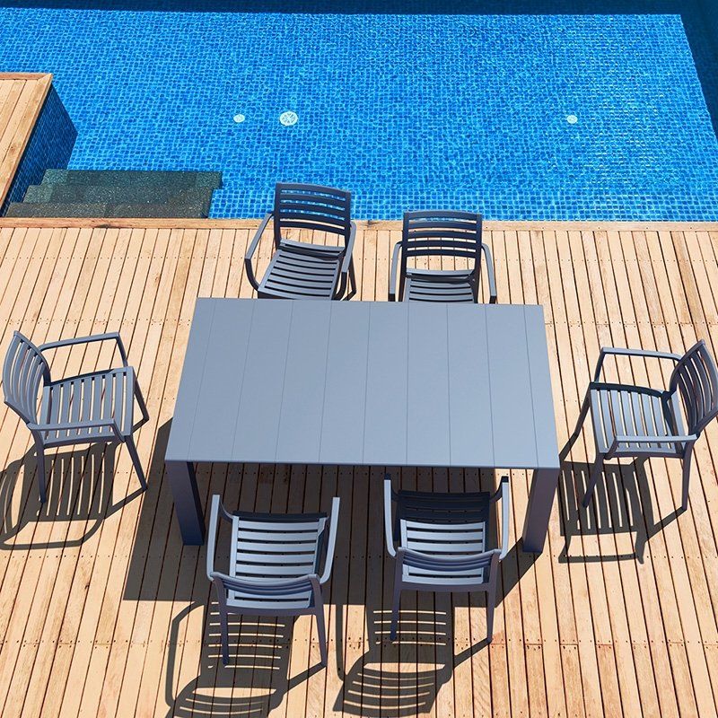 Σετ Τραπεζαρίας 7τμχ Vegas Artemis Dark Grey 100X180/220Χ75εκ. Αγόρασε Σετ Τραπεζαρίας 7τμχ Vegas Artemis Dark Grey 100X180/220Χ75εκ. σε μοναδική τιμή στο clickforshop.gr