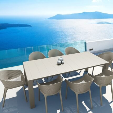 Αγόρασε Σετ Τραπεζαρίας 9τμχ Vegas Sky Taupe 100X180/220Χ75εκ. σε μοναδική τιμή στο clickforshop.gr