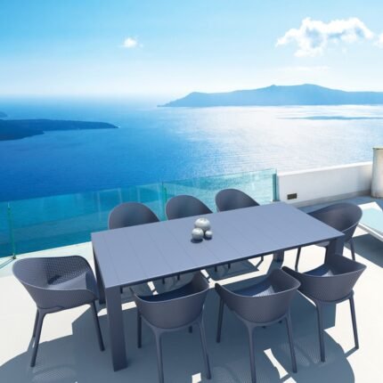 Αγόρασε Σετ Τραπεζαρίας 9τμχ Vegas Sky Dark Grey 100X180/220Χ75εκ. σε μοναδική τιμή στο clickforshop.gr