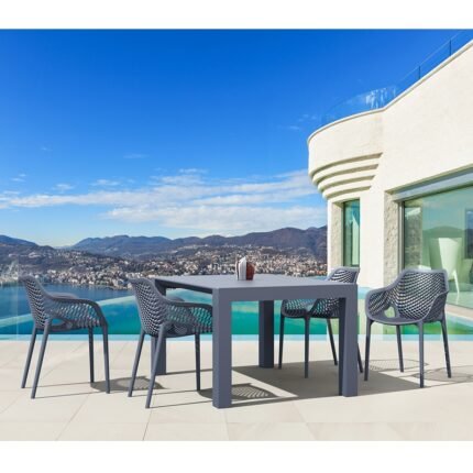 Αγόρασε Σετ Τραπεζαρίας 5τμχ Vegas Air XL Dark Grey 100X100/140Χ75εκ. σε μοναδική τιμή στο clickforshop.gr