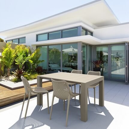 Αγόρασε Σετ Τραπεζαρίας 5τμχ Vegas Air Taupe 100X100/140Χ75εκ. σε μοναδική τιμή στο clickforshop.gr