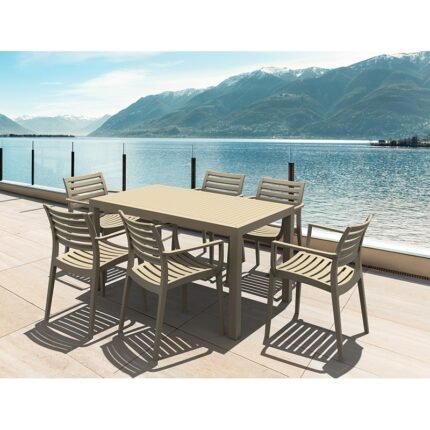 Αγόρασε Σετ Τραπεζαρίας 7τμχ Ares Artemis Taupe 140Χ80Χ75εκ. σε μοναδική τιμή στο clickforshop.gr