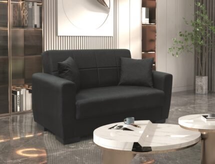 Αγόρασε ANIMA BLACK ΥΦΑΣΜΑ 2ΘΕΣΙΟΣ ΚΑΝΑΠΕΣ/ΚΡΕΒΑΤΙ ΜΕ ΑΠΟΘ.ΧΩΡΟ 150Χ80Χ75εκ. σε μοναδική τιμή στο clickforshop.gr