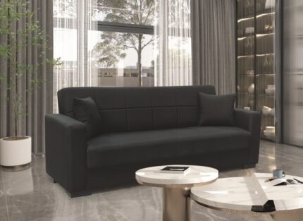 Αγόρασε ROVER BLACK ΥΦΑΣΜΑ 3ΘΕΣΙΟΣ ΚΑΝΑΠΕΣ/ΚΡΕΒΑΤΙ ΜΕ ΑΠΟΘ.ΧΩΡΟ 210X80X75εκ. σε μοναδική τιμή στο clickforshop.gr