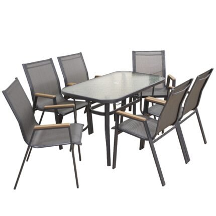 Αγόρασε SELBY SET ΤΡΑΠΕΖΑΡΙΑΣ 7ΤΜΧ ΑΝΘΡΑΚΙ 120Χ70εκ. σε μοναδική τιμή στο clickforshop.gr