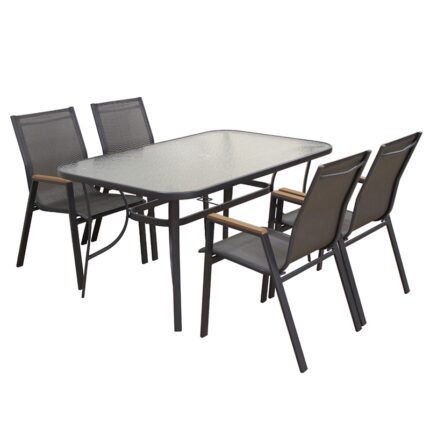 Αγόρασε SELBY SET ΤΡΑΠΕΖΑΡΙΑΣ 5ΤΜΧ ΑΝΘΡΑΚΙ 150Χ90εκ. σε μοναδική τιμή στο clickforshop.gr