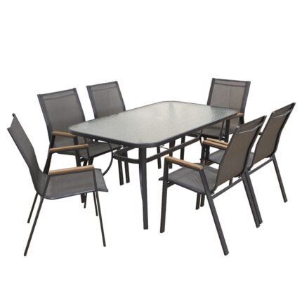 Αγόρασε SELBY SET ΤΡΑΠΕΖΑΡΙΑΣ 7ΤΜΧ ΑΝΘΡΑΚΙ 150Χ90εκ. σε μοναδική τιμή στο clickforshop.gr