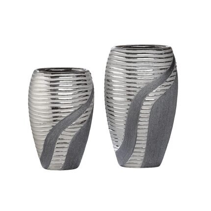 Βρες το Βάζο ArteLibre Ασημί/Γκρι Κεραμικό 8x13x19.5cm σε μοναδική τιμή στο clickforshop.gr