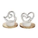 Βρες το Θήκη Ρεσώ ArteLibre Σε Βάση Με Καρδιές Ασημί/Καφέ Πορσελάνη/Ξύλο 8.5cm Σε 2 Σχέδια σε μοναδική τιμή στο clickforshop.gr