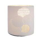 Βρες το Λάμπα Επιτραπέζια ArteLibre Εκλειπτική Με Διακόσμηση Κύκλοι Λευκό Πορσελάνη 10x17x20cm σε μοναδική τιμή στο clickforshop.gr