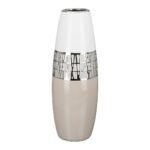 Βρες το Βάζο ArteLibre Λευκό/Ασημί/Μπεζ Κεραμικό 12.5x12.5x29cm σε μοναδική τιμή στο clickforshop.gr