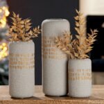 Βάζο ArteLibre Λευκό/Χρυσό Κεραμικό 15cm - Image 2