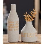 Βάζο ArteLibre Λευκό/Χρυσό Κεραμικό 12.5cm - Image 2