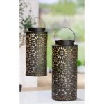 Φανάρι ArteLibre Ηλιακό LED Καφέ Μέταλλο 34cm - Image 2