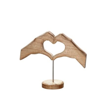 Βρες το Διακοσμητικό ArteLibre Χέρια Σχηματίζουν Καρδιά Σε Βάση Φυσικό Ξύλο 7.5x19.5x20.5cm σε μοναδική τιμή στο clickforshop.gr