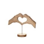 Βρες το Διακοσμητικό ArteLibre Χέρια Σχηματίζουν Καρδιά Σε Βάση Φυσικό Ξύλο 7.5x30x25cm σε μοναδική τιμή στο clickforshop.gr