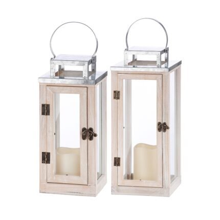 Βρες το Φανάρι ArteLibre Φωτιζόμενο LED Φυσικό/Γκρι Ξύλο/Μέταλλο 15.5x15.5x39cm σε μοναδική τιμή στο clickforshop.gr