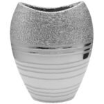 Βρες το Βάζο ArteLibre Ασημί Κεραμικό 13.5x24x29.5cm σε μοναδική τιμή στο clickforshop.gr