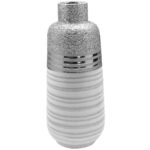 Βρες το Βάζο ArteLibre Ασημί/Λευκό Κεραμικό 13x13x31cm σε μοναδική τιμή στο agoraepiplou.gr