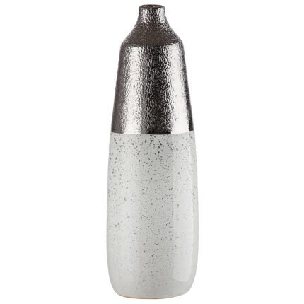 Βρες το Βάζο ArteLibre Ασημί/Λευκό Κεραμικό 12.5x12.5x37.5cm σε μοναδική τιμή στο clickforshop.gr