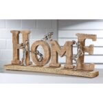 Διακοσμητικό ArteLibre 'Home' Φυσικό/Μπρονζέ Ξύλο/Αλουμίνιο 8x60x23.5cm - Image 2