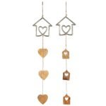 Βρες το Διακοσμητικό Κρεμαστό ArteLibre Σπιτάκι Ασημί/Φυσικό Αλουμίνιο/Ξύλο 1x12.5x90cm Σε 2 Σχέδια σε μοναδική τιμή στο clickforshop.gr