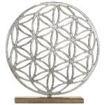 Βρες το Διακοσμητικό ArteLibre Λουλούδι Σε Βάση Ασημί/Φυσικό Αλουμίνιο/Ξύλο 30x5x44.5cm σε μοναδική τιμή στο clickforshop.gr