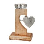 Βρες το Θήκη Ρεσώ ArteLibre Καρδιές Φυσικό/Ασημί Ξύλο/Αλουμίνιο 8x15x20cm σε μοναδική τιμή στο clickforshop.gr