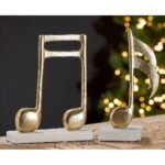 Διακοσμητικό ArteLibre Μουσική Νότα Σε Βάση Χρυσό/Λευκό Αλουμίνιο/Μάρμαρο 7.5x20x27cm - Image 2