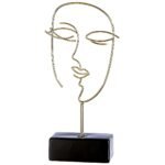 Διακοσμητικό ArteLibre Πρόσωπο Σε Βάση Χρυσό/Μαύρο Μέταλλο 8x18x37cm - Image 2