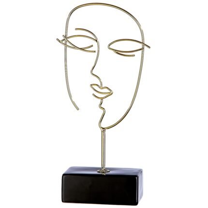 Βρες το Διακοσμητικό ArteLibre Πρόσωπο Σε Βάση Χρυσό/Μαύρο Μέταλλο 8x18x37cm σε μοναδική τιμή στο clickforshop.gr