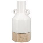 Βρες το Βάζο ArteLibre Λευκό/Φυσικό Πορσελάνη/Ξύλο 8x8.5x16.5cm σε μοναδική τιμή στο clickforshop.gr