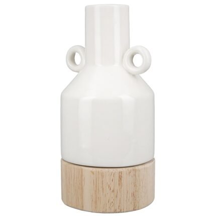 Βρες το Βάζο ArteLibre Λευκό/Φυσικό Πορσελάνη/Ξύλο 8x8.5x16.5cm σε μοναδική τιμή στο clickforshop.gr