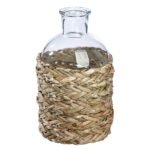 Βρες το Βάζο ArteLibre Μπουκάλι Διάφανο/Φυσικό Γυαλί/Ψάθα 19.5cm σε μοναδική τιμή στο clickforshop.gr