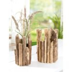 Διακοσμητικό Σύνθεση Βάζο Σε Ξύλα Φυσικό Ξύλο 24cm - Image 2