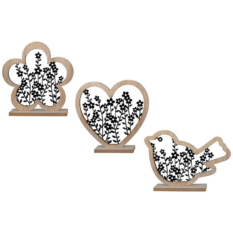 Βρες το Διακοσμητικό ArteLibre Λουλούδια Φυσικό/Μαύρο MDF 4.5x20x20cm σε μοναδική τιμή στο clickforshop.gr