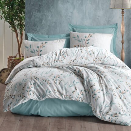 Βρες το Σετ παπλωματοθήκη Lendell Cotton Box 3 τμχ Μονή (160x220) χρώμα μέντα - λευκό σε μοναδική τιμή στο clickforshop.gr