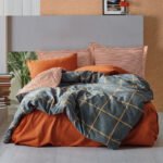 Βρες το Σετ παπλωματοθήκη Stark Cotton Box 3 τμχ Μονή (160x220) χρώμα cinnamon - μπλε σε μοναδική τιμή στο clickforshop.gr