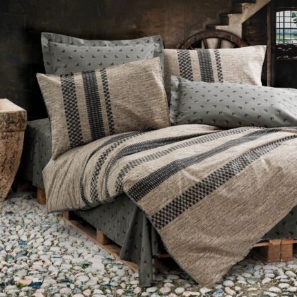 Βρες το Σετ παπλωματοθήκη Arlo Cotton Box 3 τμχ Μονή (160x220) χρώμα καφέ - γκρι σε μοναδική τιμή στο clickforshop.gr