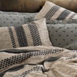 Σετ παπλωματοθήκη Arlo Cotton Box 4 τμχ Διπλή (200x220) χρώμα καφέ - γκρι - Image 2
