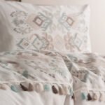 Σετ παπλωματοθήκη Asilo Cotton Box 4 τμχ Διπλή (200x220) χρώμα καφέ - λευκό - Image 2