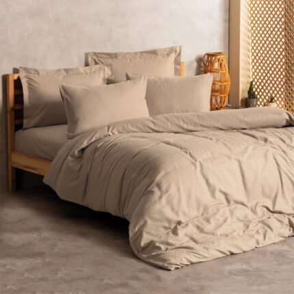 Βρες το Σετ παπλωματοθήκη Plaid Cotton Box 4 τμχ Διπλή (200x220) χρώμα mink σε μοναδική τιμή στο clickforshop.gr