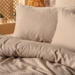 Σετ παπλωματοθήκη Plaid Cotton Box 3 τμχ Μονή (160x220) χρώμα mink - Image 2