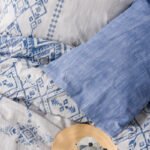 Σετ παπλωματοθήκη Cleo Cotton Box 3 τμχ Μονή (160x220) χρώμα μπλε - Image 2