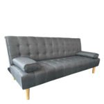 Καναπές Κρεβάτι Τριθέσιος ArteLibre ELFREDA Γκρι Ύφασμα 188x83x83cm - Image 2