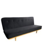Καναπές Κρεβάτι Τριθέσιος ArteLibre CELESTE Μαύρο Ύφασμα 193x85x88cm - Image 2