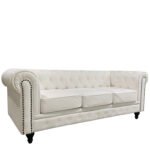 Βρες το Καναπές Τριθέσιος ArteLibre AVERY Λευκό PU 208x90x73cm σε μοναδική τιμή στο clickforshop.gr