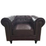 Πολυθρόνα ArteLibre AVERY Σκούρο Καφέ PU 100x90x73cm - Image 2